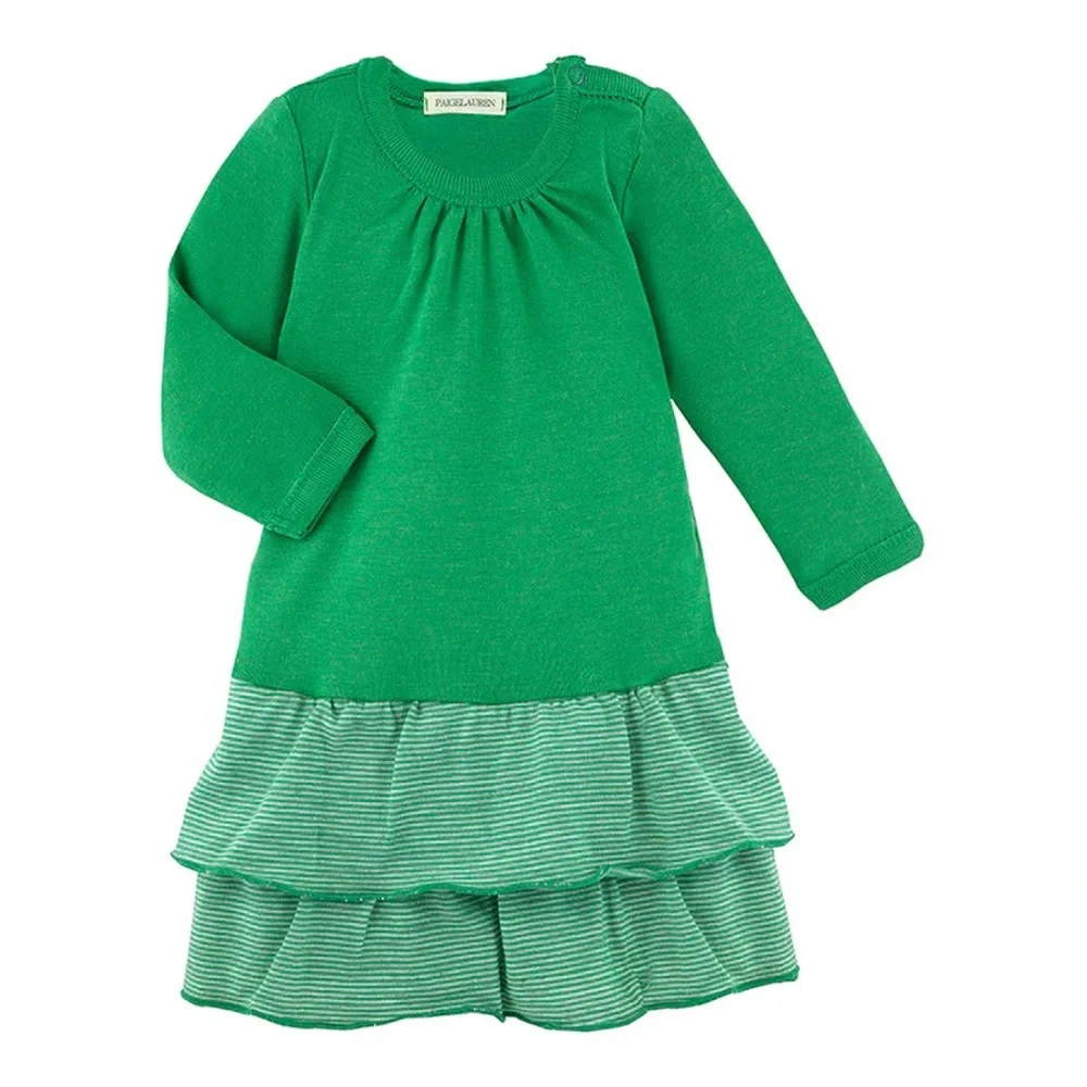 Paige Lauren Kelly Green Ruffle Dress, NWT